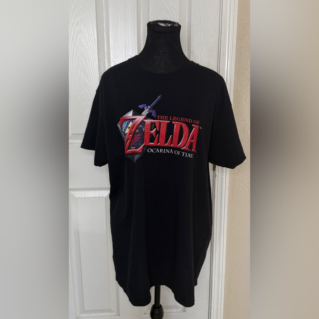 The Legend Of Zelda Ocarina Of Time TShirt Black Adult Large